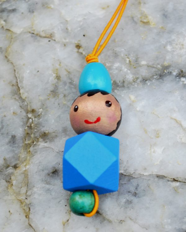 blue bead buddy necklace